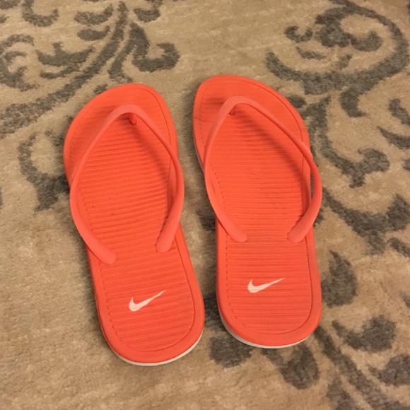 orange nike sandals